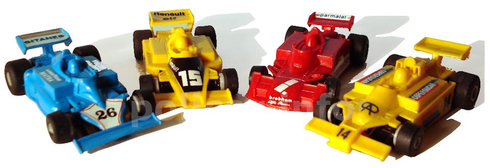 Ligier JS7, Renault RS01, Brabham BT44C, Copersucar FA03 della serie Champion 80